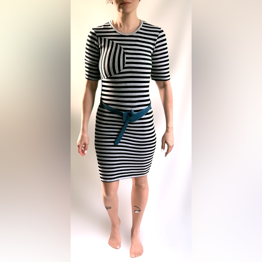 Stretch striped mini dress/ XS